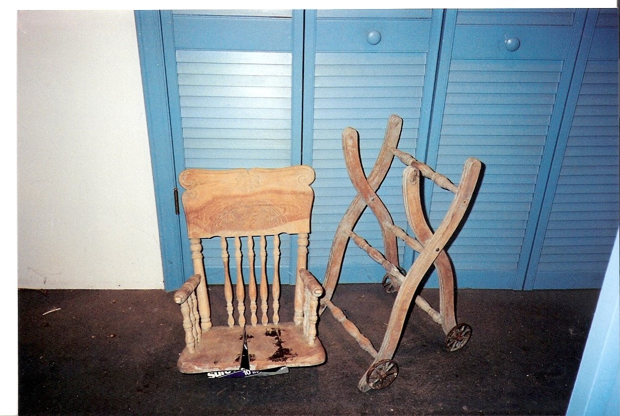 6 chairs longing to be restored to their uniform
                  glory